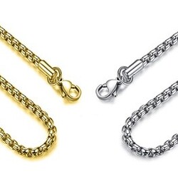 Men's Stainless Steel 4MM Round Box Chains