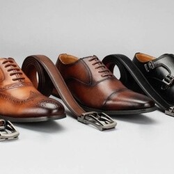 Vincent Cavallo Men's Dress Shoe and Matching Belt Combo