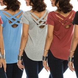 Nelly Women's Criss-Cross Back Tops (Plus Sizes Available)