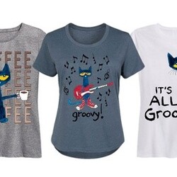 Women's Licensed Pete The Cat Tees. Plus size Available.