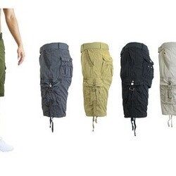 Men's Cotton Twill Belted Cargo Shorts (2-Pack)